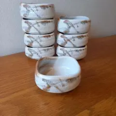 白地に飴色⭐四角皿⭐取り皿⭐8枚セット⭐ヴィンテージ⭐レア商品 