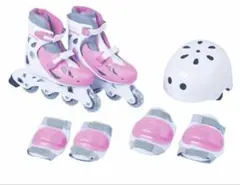 翌日発送可能【新品】インラインスケートセット　ピンク　21.5〜23.0cm
