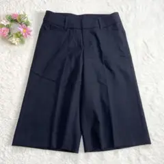 【良品】 プレミアムバイビッキー ウール混 ワイドパンツ (Ｍ) クロップド