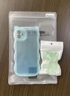 iPhone 11 ケース　猫耳デザインケース ミントグリーン