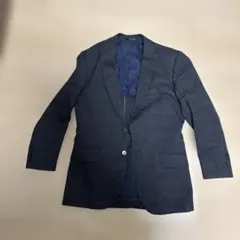 極美品/洗える軽い伸縮性✨オリヒカ×ソロテックス チェック ネイビー 
