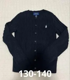 POLOラルフローレン　美品定番カーディガン黒M8/10
