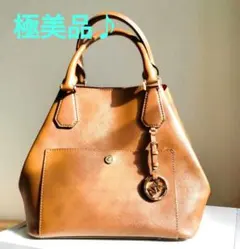 美品!!　マイケルコース　ロゴ付き ブラウン　ハンドバッグ