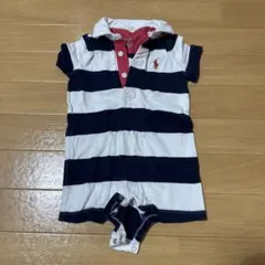 Ralph Lauren ラルフローレン　ストライプロンパース 9Ｍ　75㎝