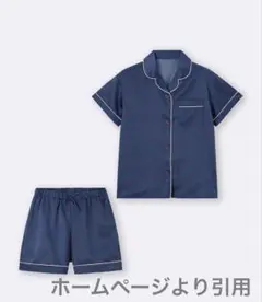 GU GIRLSサテンパジャマ　上下セット ハート柄