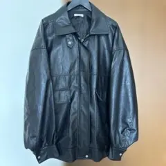 【美品】INGNI フェイクレザーBIGブルゾン ブラック M オーバーサイズ