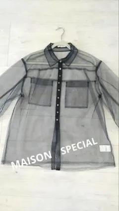 ✩MAISON SPECIAL✩シアーシャツ✩ネイビー✩のサムネイル