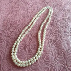 イミテーションパール2連ネックレス　6.9㎜