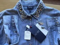アルマーニジーンズデニムビジュー長袖シャツ付属品有り