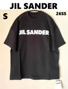 26SS【新品】JIL SANDER ジルサンダー ロゴ Tシャツ 黒色 S
