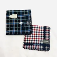 Y508-435②【未使用】メンズハンカチ２枚　POLO　U.P renoma