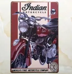 ☆インディアンモーターサイクル☆ブリキ看板☆ インディアン ブリキ看板 1934 Indian Motorcycle バイク