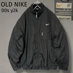 00s y2k OLD NIKE ナイロンジャケット 両面 刺繍ロゴ スウッシュ
