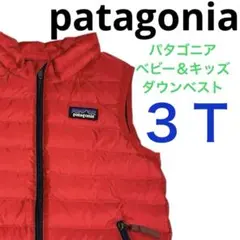 パタゴニア patagonia ベビーキッズ ダウンベスト レッド ３T 赤系
