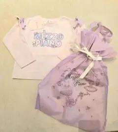 新品　MEZZO PIANO ライトピンク 長袖Tシャツ　１１０