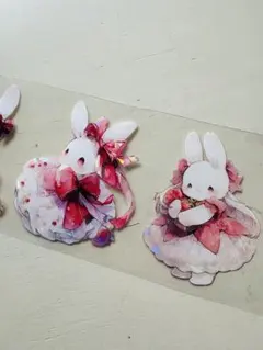 草莓小白兔　海外マステ　切り売り　1ループ　装飾系