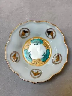 豆皿　プレート　蝶　装飾皿　small　plate butterfly　レトロ