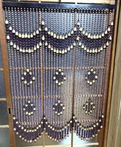 珍色 お洒落 木製 珠のれん パープル 紫 グラデーション レトロポップ 珍色 お洒落 木製 珠のれん パープル 紫 グラデーション レトロポップ