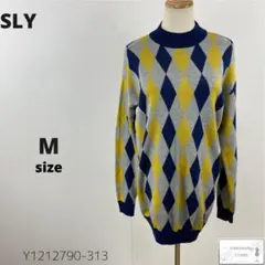 SLY スライ ニット ミニワンピース セーター アーガイル柄 コットン M