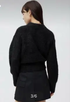 GU シャイニークルーネックセーター ブラックラメ入りLサイズ