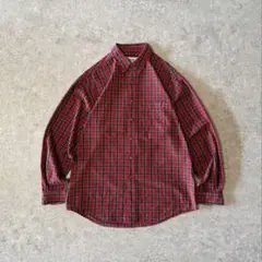 90s エディーバウアー 白タグ ネルシャツ チェック柄 ボタンダウン レッド