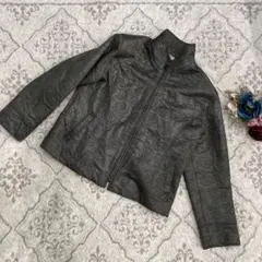 NOVE-DUE ミセス　良品　アウター　バラ　花柄総柄　深緑　肩パッド　日本製