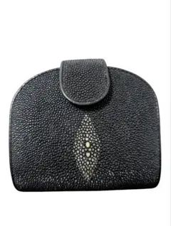 未使用　スティングレイ　レザー ブラック 財布　がま口　エイ革　ガルーシャ