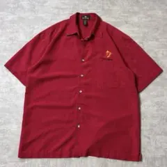 90s ANTIGUA レーヨン S/S シャツ 企業物 刺繍 唐辛子 レッドのサムネイル
