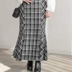 CLETTE クレット　マーメイドスカート　ロング　チェック柄ツイード　大きい