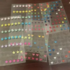 カラフル　星型　ハート型　シール　平成レトロ