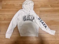GAP OSAKA ロゴ パーカー M ホワイト プルオーバー ビッグロゴ