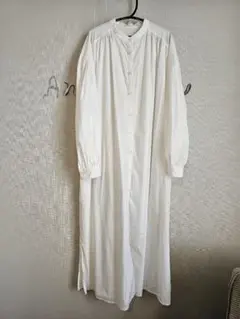 AMERICAN HOLIC オフホワイトスタンドカラー ロングシャツワンピース