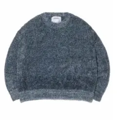 NOMANUAL シャギーニット クルーネック グレー