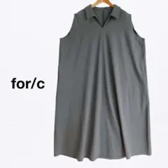 for/c フォーシー 撥水スキッパーワンピース チャコール 秋冬 重ね着 M