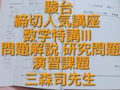 2024年最新　三森司先生の数学重要β問題解説・研究問題フルセット　駿台　鉄緑会 2024年最新 三森司先生の数学重要β問題解説・研究問題フルセット 駿台