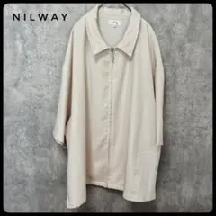 ✅️　nilway　ハーフジップ　オーバーサイズ　ジャケット　アイボリー　Sのサムネイル