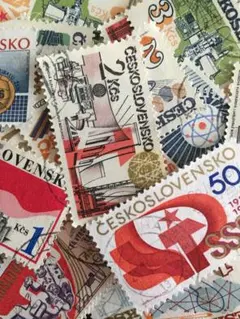 外国切手 海外切手 古切手 ビンテージ チェコ 長方形切手 45枚 ①