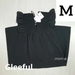 新品◇しまむら Gleeful 2way シャーリング ワンピース ブラック M