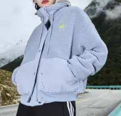 adidas シェルパジャケット フリースジャケット ブルー