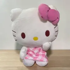 ハローキティ LL ぬいぐるみ ピンクチェック Ver.
