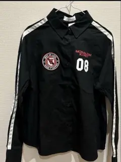 セール　新品未使用　袖ラインスポーツシャツ　ブラック