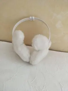 ディズニー ミッキー 耳あて イヤーマフ ラメ　白