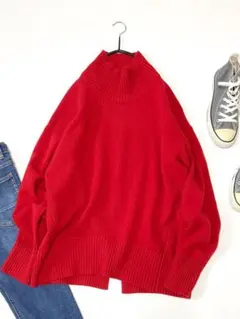 美品バンヤードストームきれい色23AWカシミアブレンドタートルニット♪