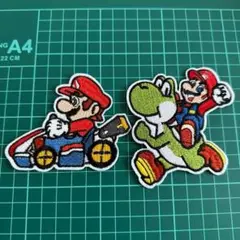 スーパーマリオアイロンワッペン2枚セット　大きめ