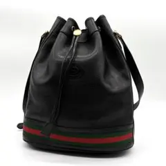 美品✨グッチ ショルダーバッグ 巾着 レザー シェリーライン インターロッキング