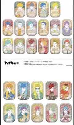 ハイキュー！！スクエア缶バッジ オフショット カラー 第一弾 第二弾 セット✖️2 mystic loti ワイドボストンバッグ キャメル-ハイキュー‼︎ スクエア缶