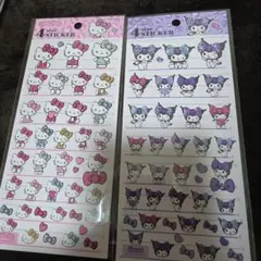 ハローキティ、クロミ 4サイズシール2点セット