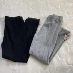 エニィファム　キッズレギンス 2点セット 黒 グレー　120