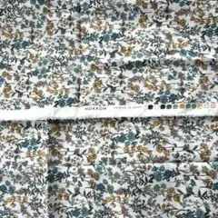 綿100ローン110×2m爽やかグリーンの花柄ハンドメイド衣類夏向