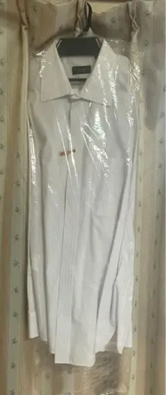 y2.形態安定　薄紫・薄グレー・白ストライプ　長袖ワイシャツ　XLサイズ